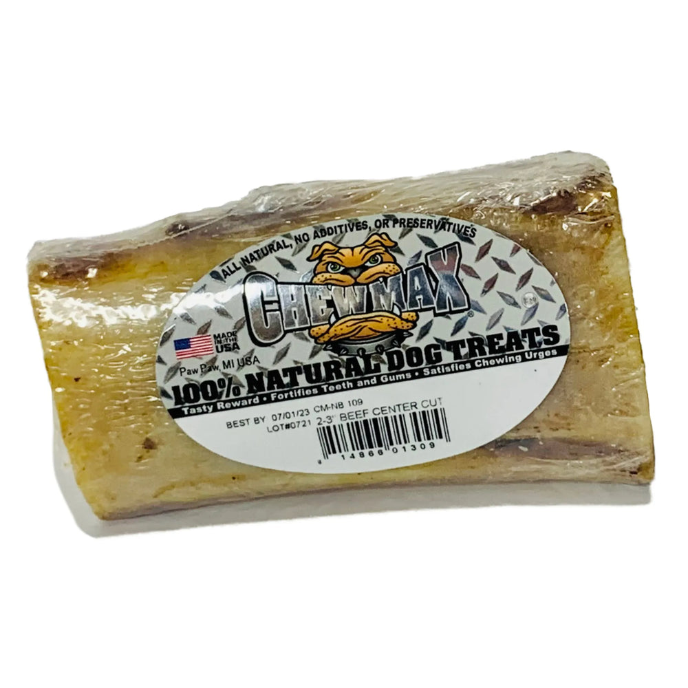 ChewMax beef center cut dog bone in its wrapper