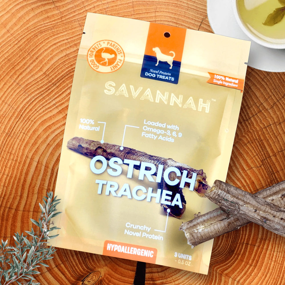 Savannah Pet Food crunchy ostrich trachea cuts for dogs, view 1