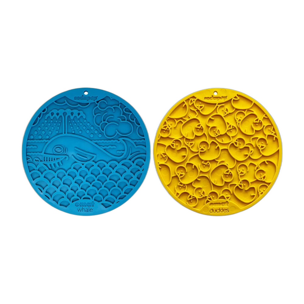 SodaPup Bath Time Lick Mat Pair, Whale & Ducks