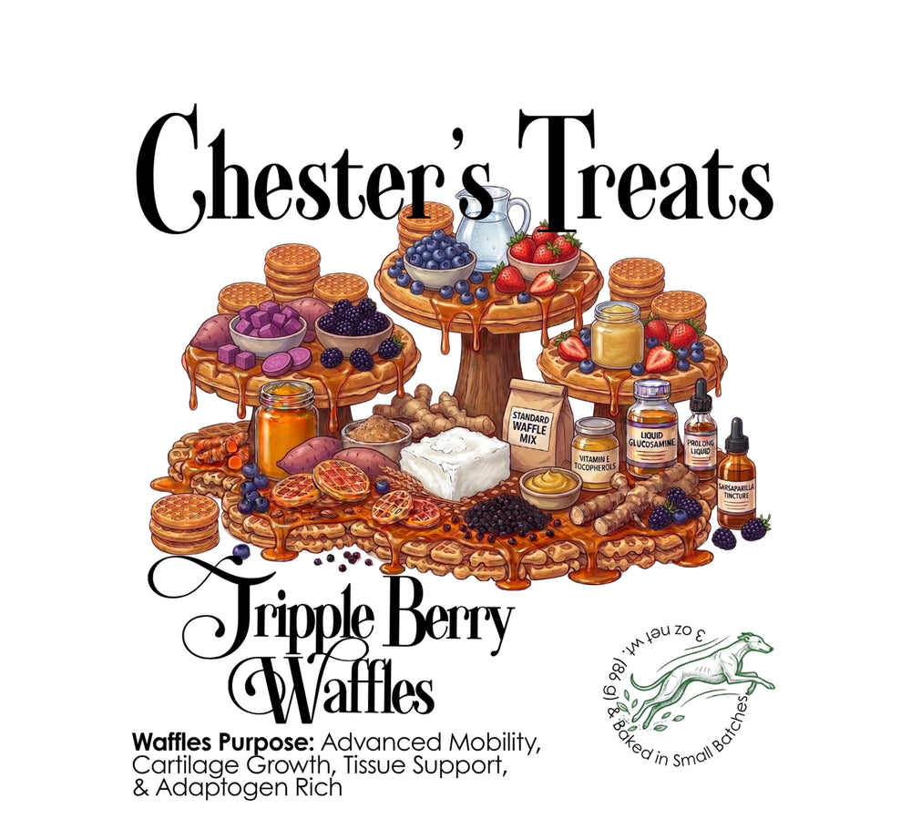 Chester's Triple Berry Waffle Dog Treats with Glucosamine