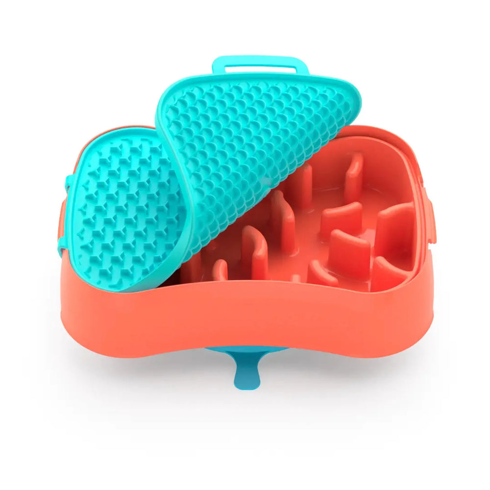 Super Feedy 4-in-1 slow feeder with lick mat lid