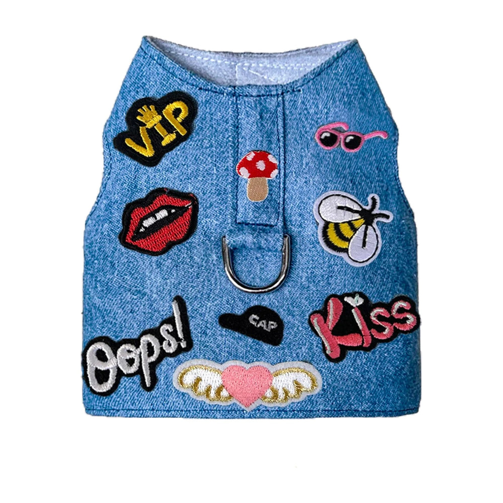 Hello Doggie Rebel Denim Dog Harness, XS